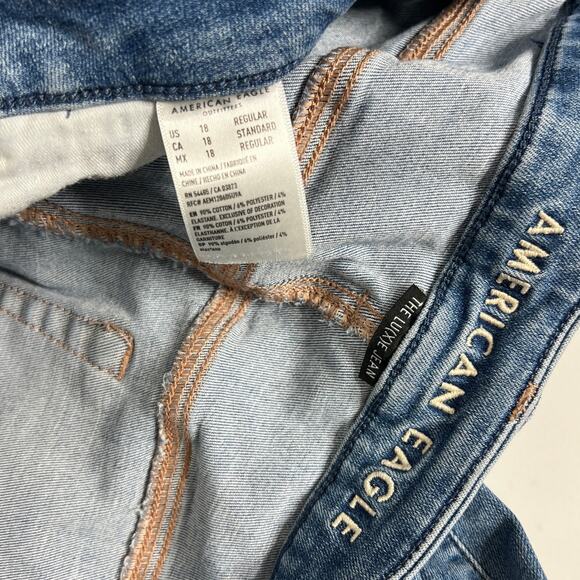 American Eagle Curvy Hi-Rise Jegging Distressed Stretch Denim Plus Size 18 - Picture 4 of 9